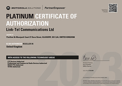 Motorola Solutions certificate